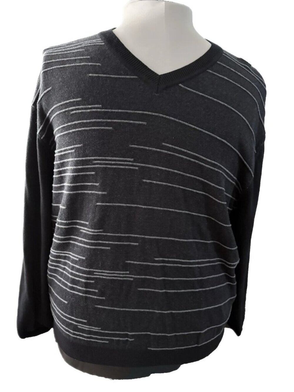 Perry Ellis Principles Long Sleeve Pullover Sport Shirt Black Men's XL NWT